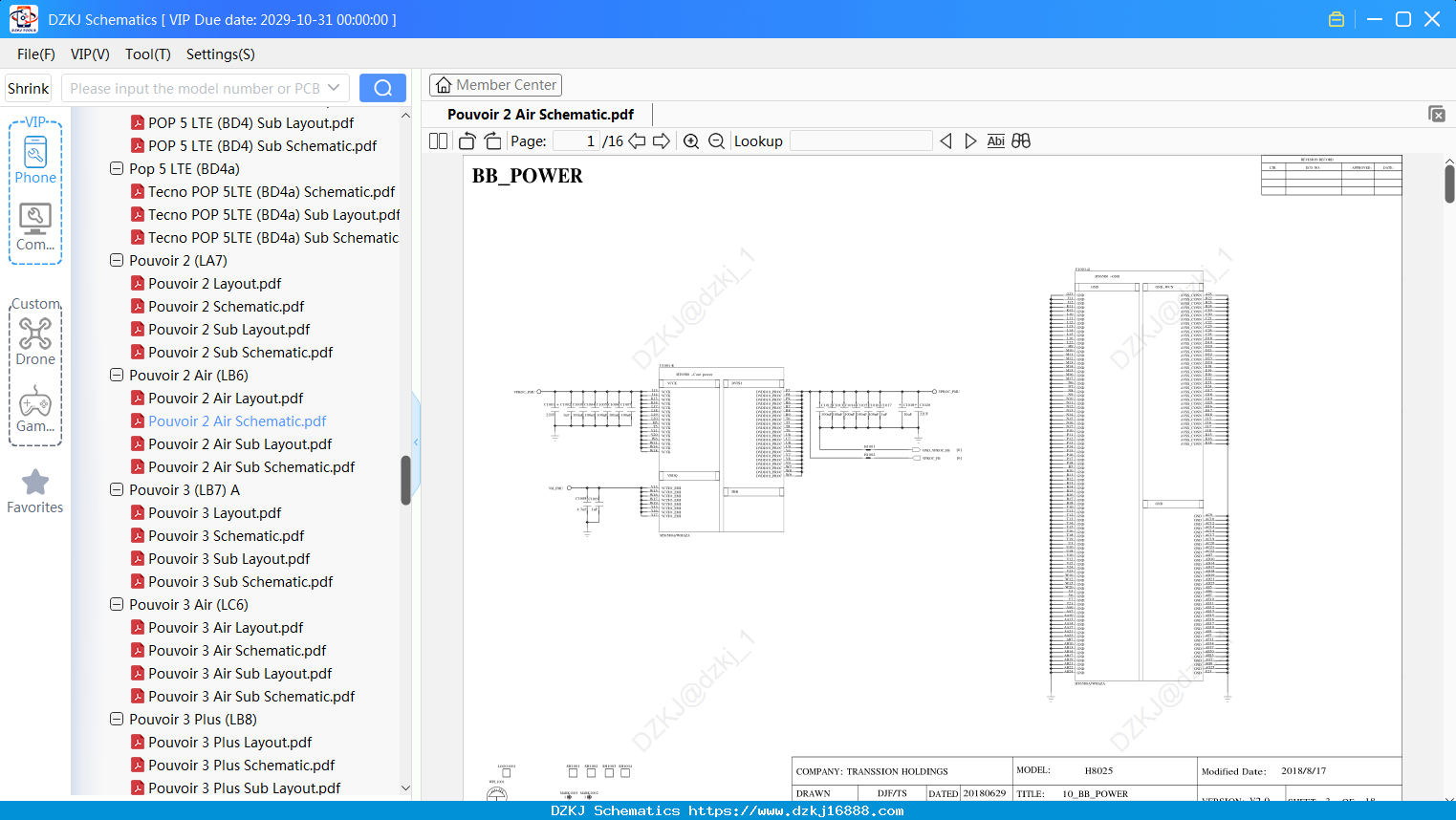 Tecno Pouvoir 2 Air Schematic